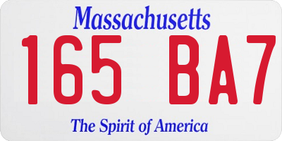 MA license plate 165BA7
