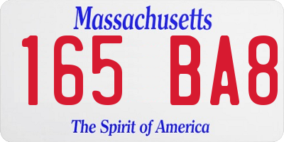 MA license plate 165BA8