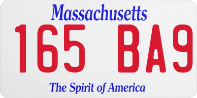 MA license plate 165BA9