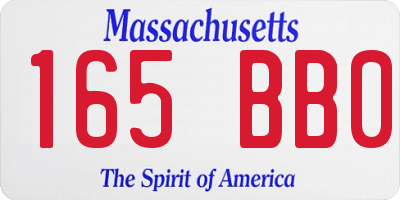 MA license plate 165BB0