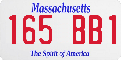 MA license plate 165BB1