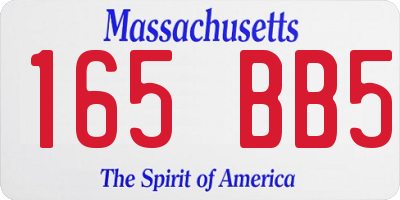 MA license plate 165BB5