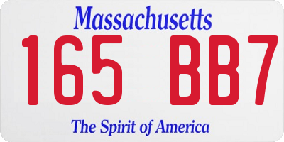 MA license plate 165BB7