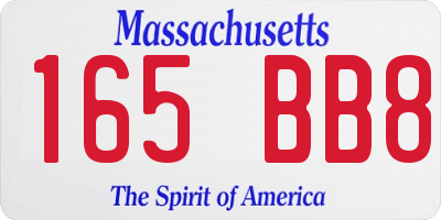 MA license plate 165BB8