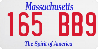 MA license plate 165BB9