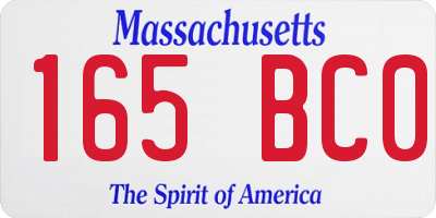 MA license plate 165BC0
