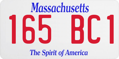 MA license plate 165BC1