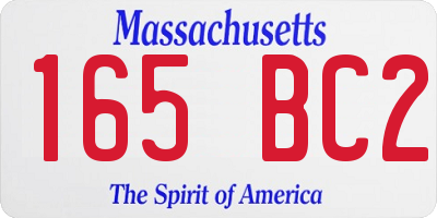 MA license plate 165BC2
