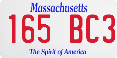 MA license plate 165BC3