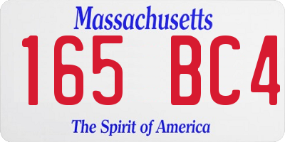 MA license plate 165BC4