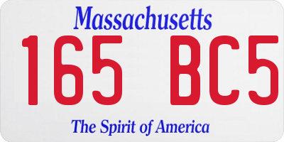 MA license plate 165BC5