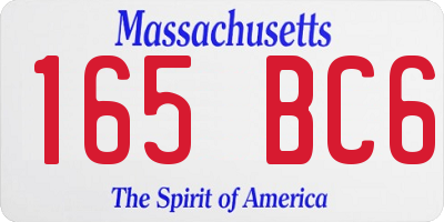 MA license plate 165BC6