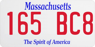 MA license plate 165BC8