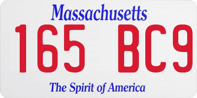 MA license plate 165BC9