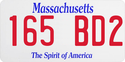 MA license plate 165BD2