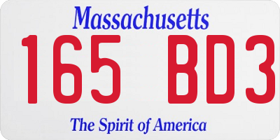 MA license plate 165BD3