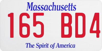 MA license plate 165BD4