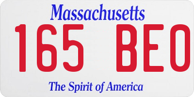 MA license plate 165BE0