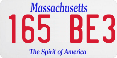 MA license plate 165BE3