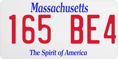 MA license plate 165BE4