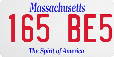 MA license plate 165BE5