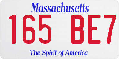 MA license plate 165BE7