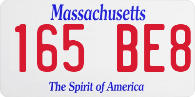 MA license plate 165BE8