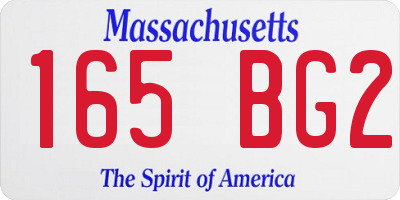 MA license plate 165BG2
