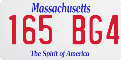 MA license plate 165BG4