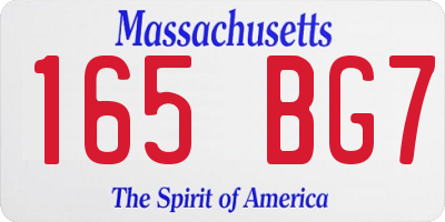 MA license plate 165BG7