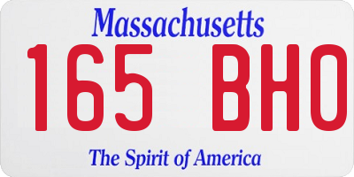 MA license plate 165BH0