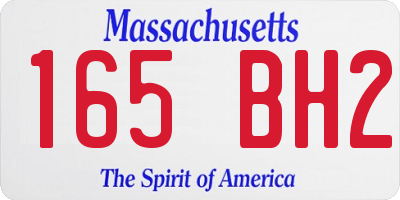 MA license plate 165BH2
