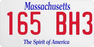 MA license plate 165BH3