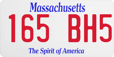 MA license plate 165BH5