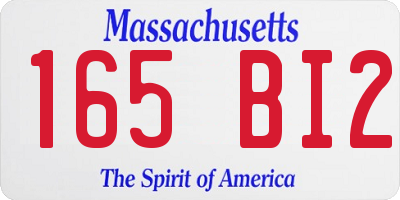 MA license plate 165BI2