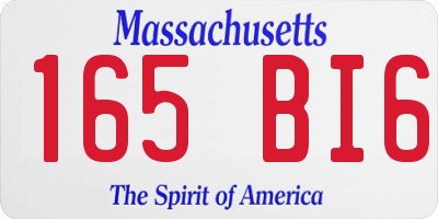 MA license plate 165BI6