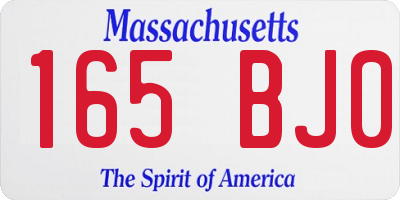 MA license plate 165BJ0