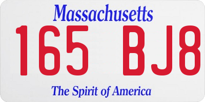 MA license plate 165BJ8