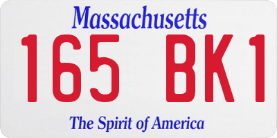 MA license plate 165BK1