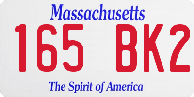 MA license plate 165BK2