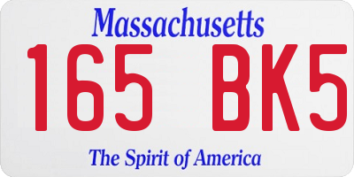 MA license plate 165BK5