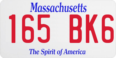 MA license plate 165BK6