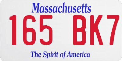 MA license plate 165BK7