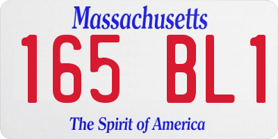 MA license plate 165BL1