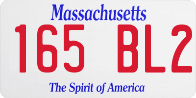 MA license plate 165BL2