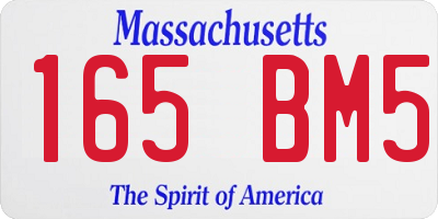 MA license plate 165BM5