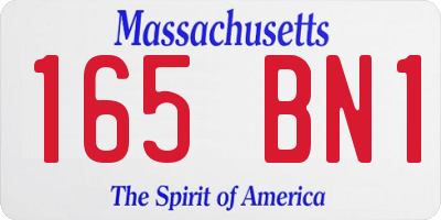 MA license plate 165BN1