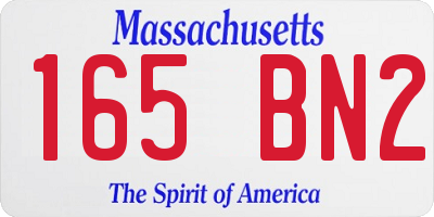 MA license plate 165BN2