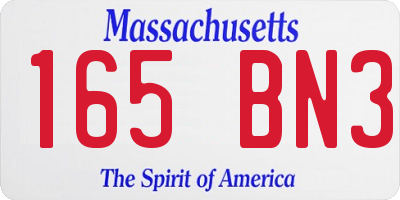 MA license plate 165BN3
