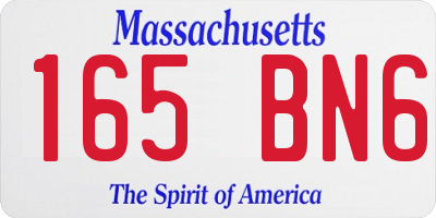 MA license plate 165BN6